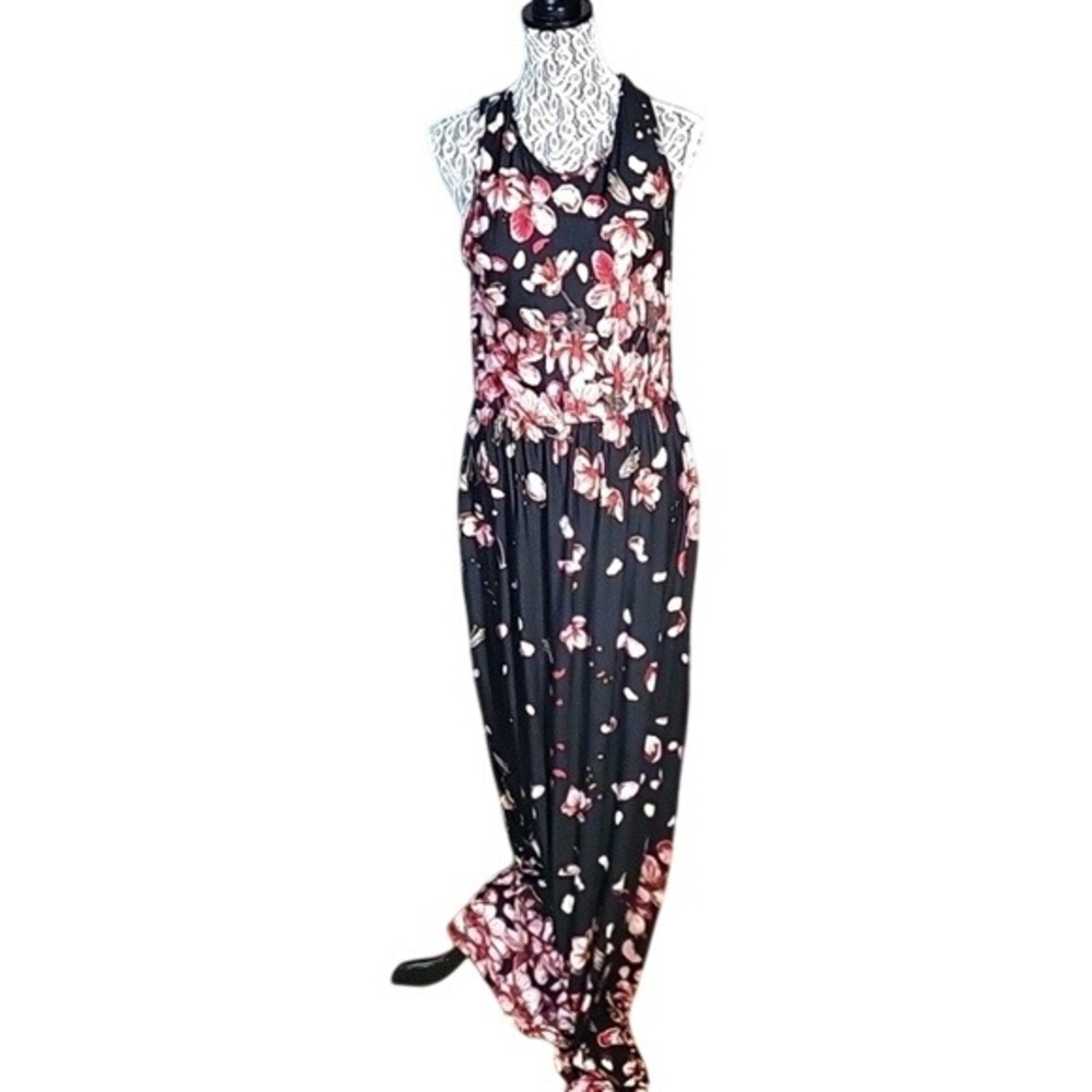 EGS Floral Print Maxi Dress Sleeveless Casual Summer Dress M Beach Coastal‎ sexy